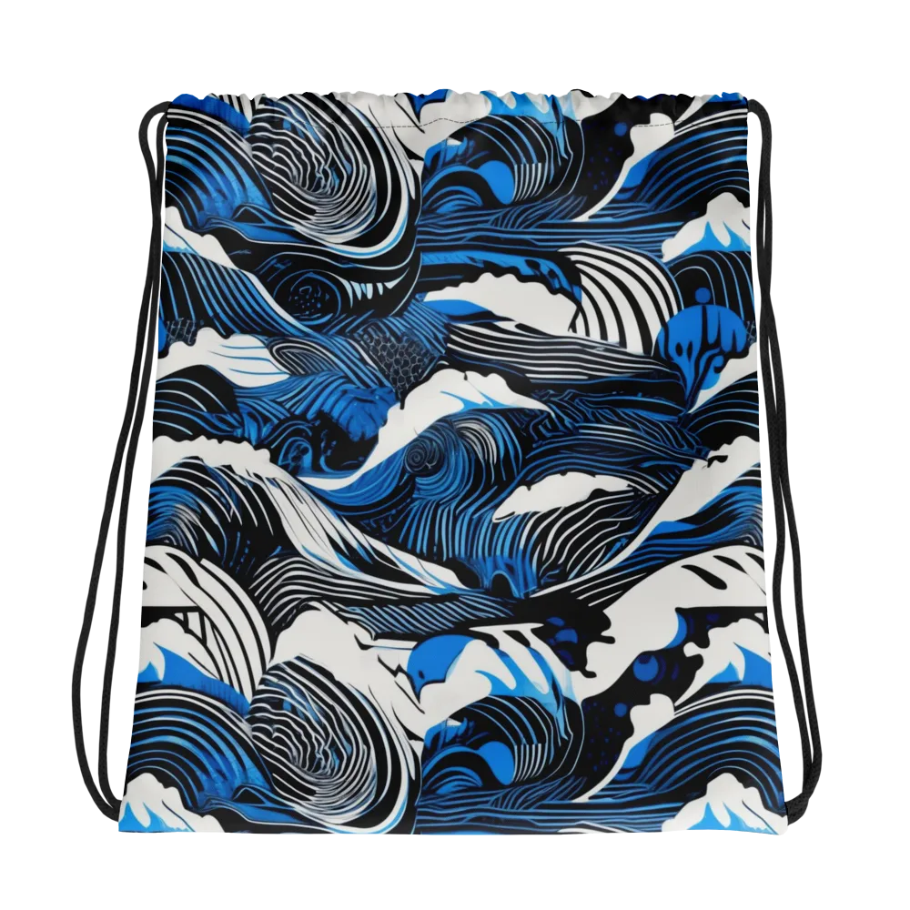 Cobalt Undertow on Drawstring Bag — Photo