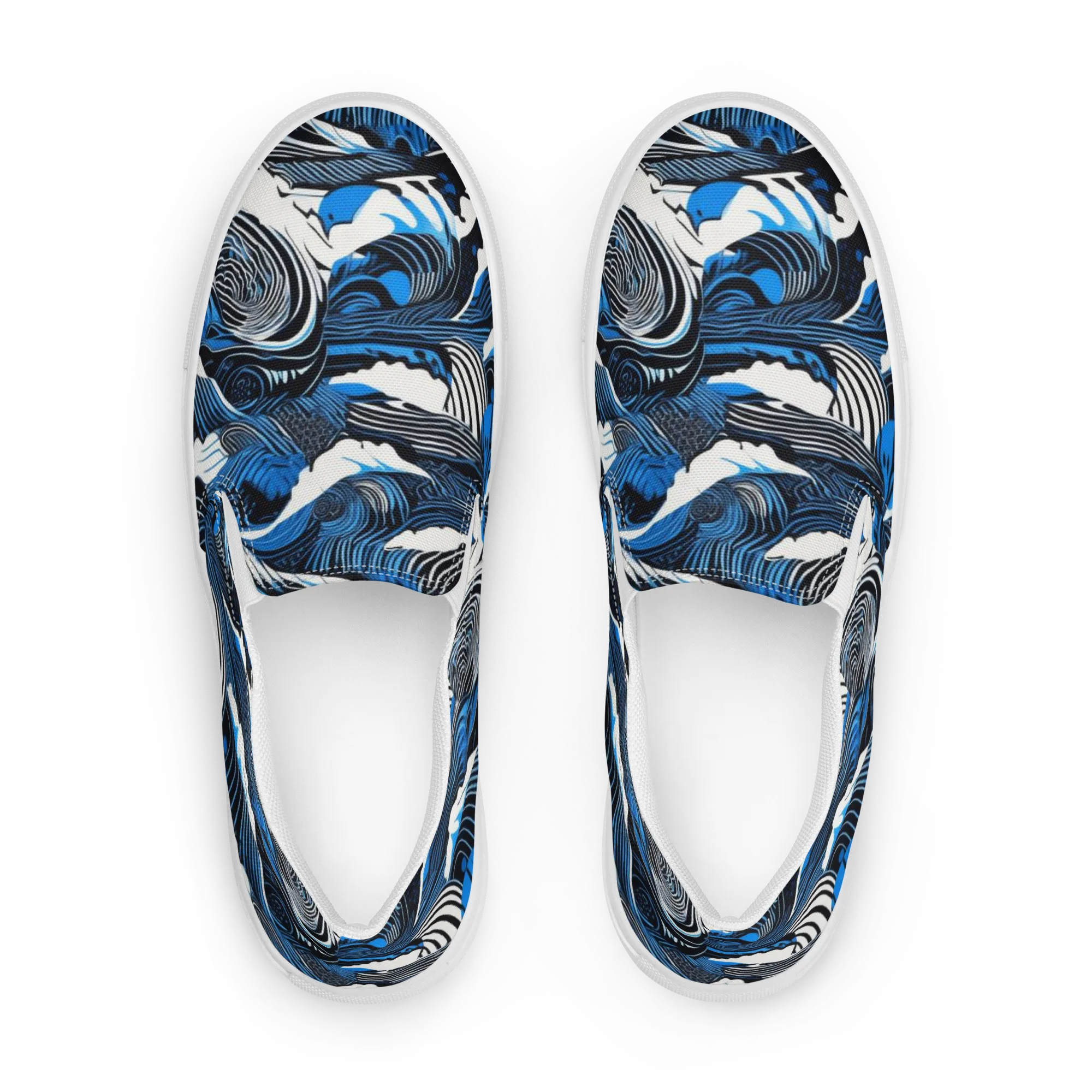 Cobalt Undertow on Women's Slip-On Canvas Shoes — Front