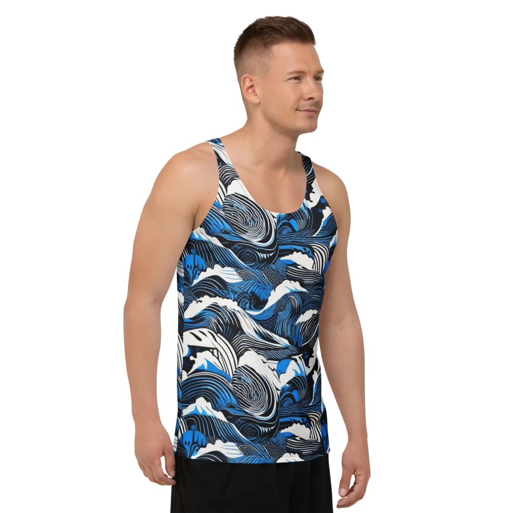 Cobalt Undertow on Men's Tank Top — Right Front