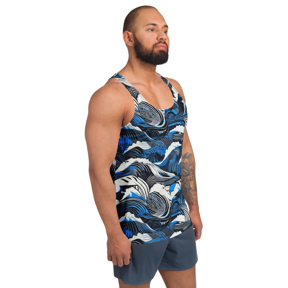 Cobalt Undertow on Men's Tank Top — Right Front