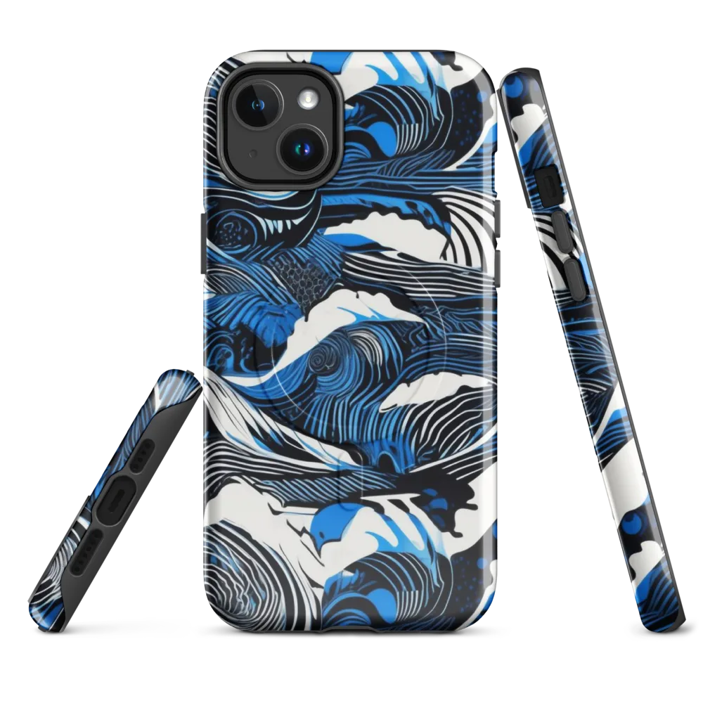 Cobalt Undertow on MagSafe Tough Case for iPhone® — Front