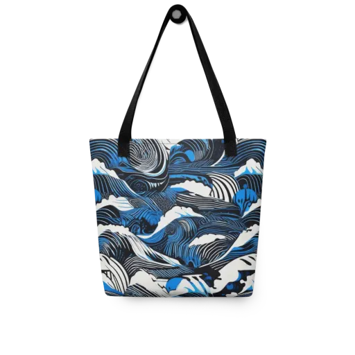 Cobalt Undertow on a Tote Bag