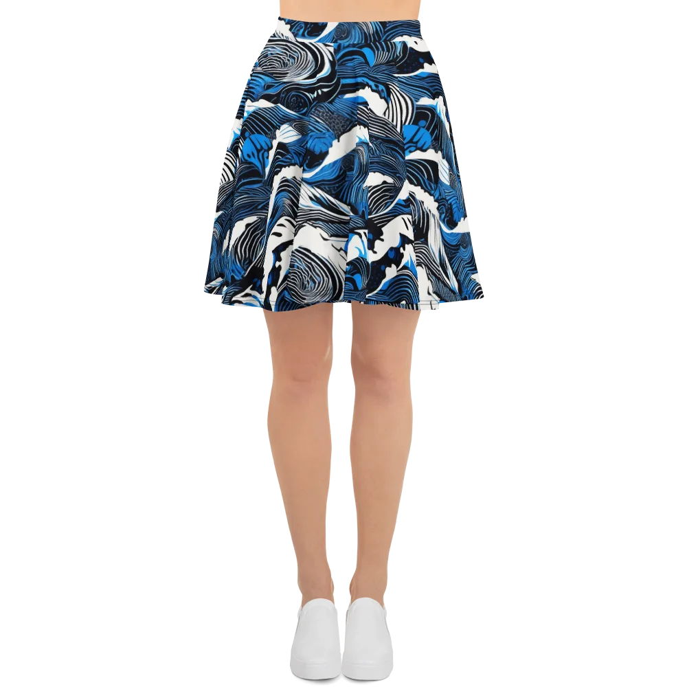 Cobalt Undertow on Skater Skirt — Front
