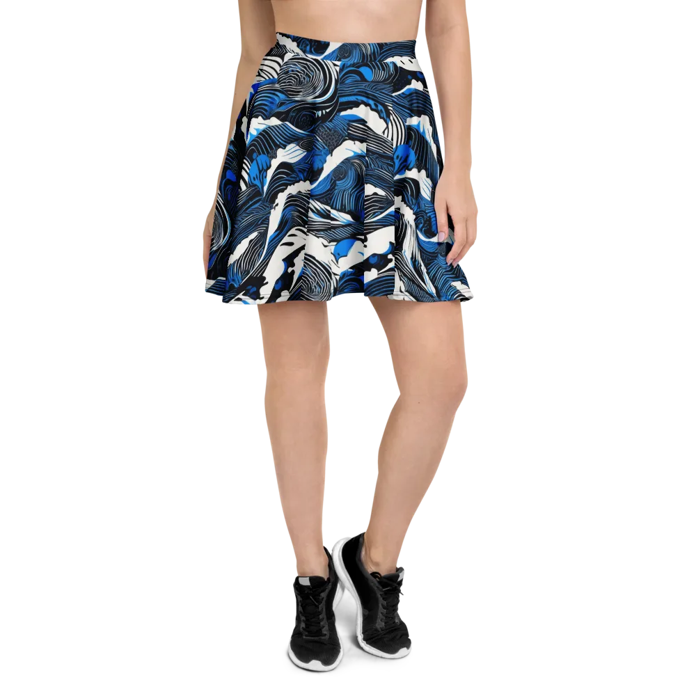 Cobalt Undertow on Skater Skirt — Front