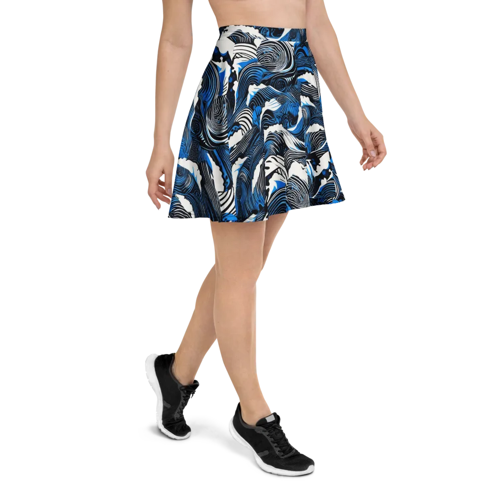 Cobalt Undertow on Skater Skirt — Right