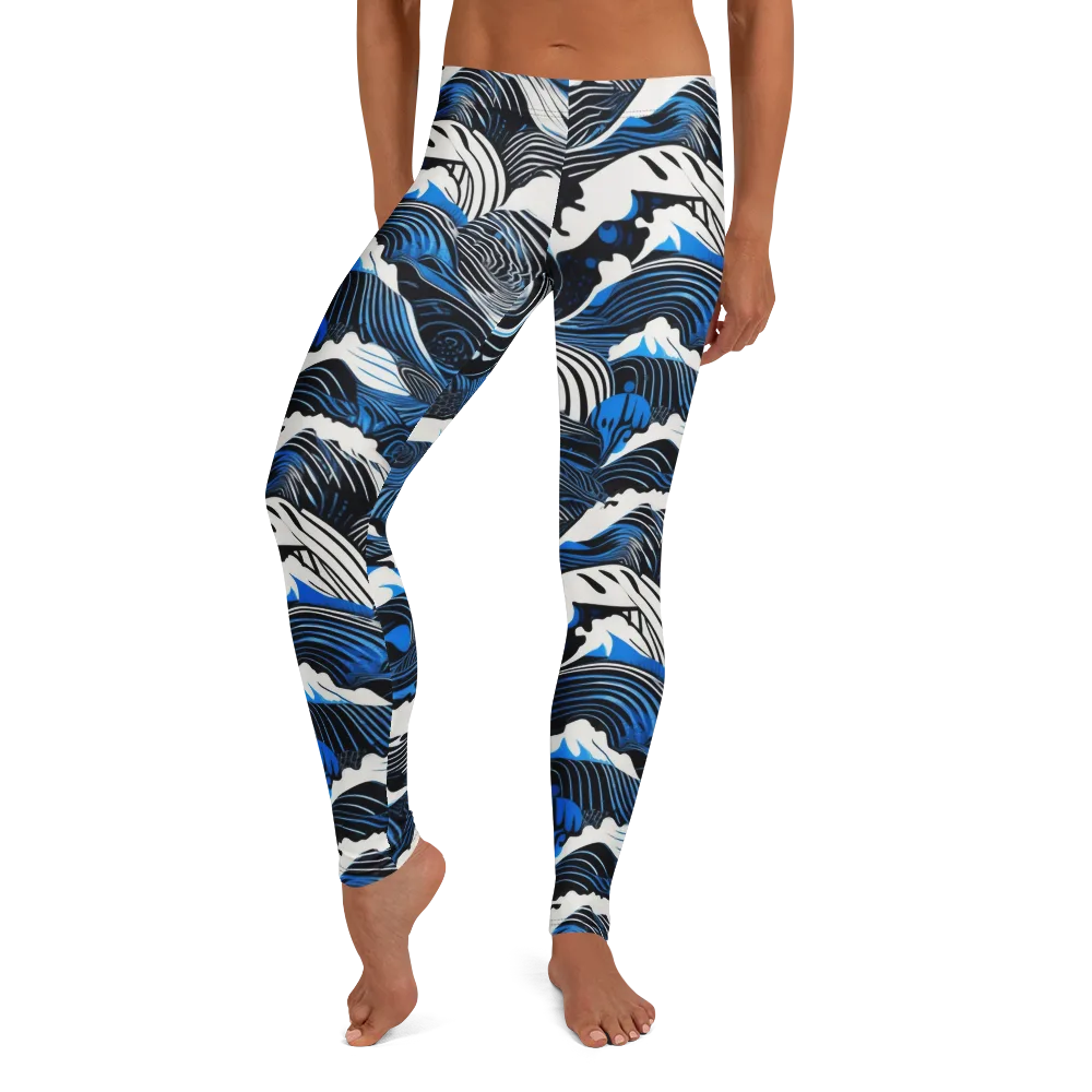 Cobalt Undertow on Leggings — Front