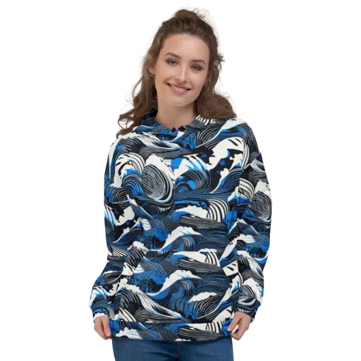 Cobalt Undertow on a Hoodie