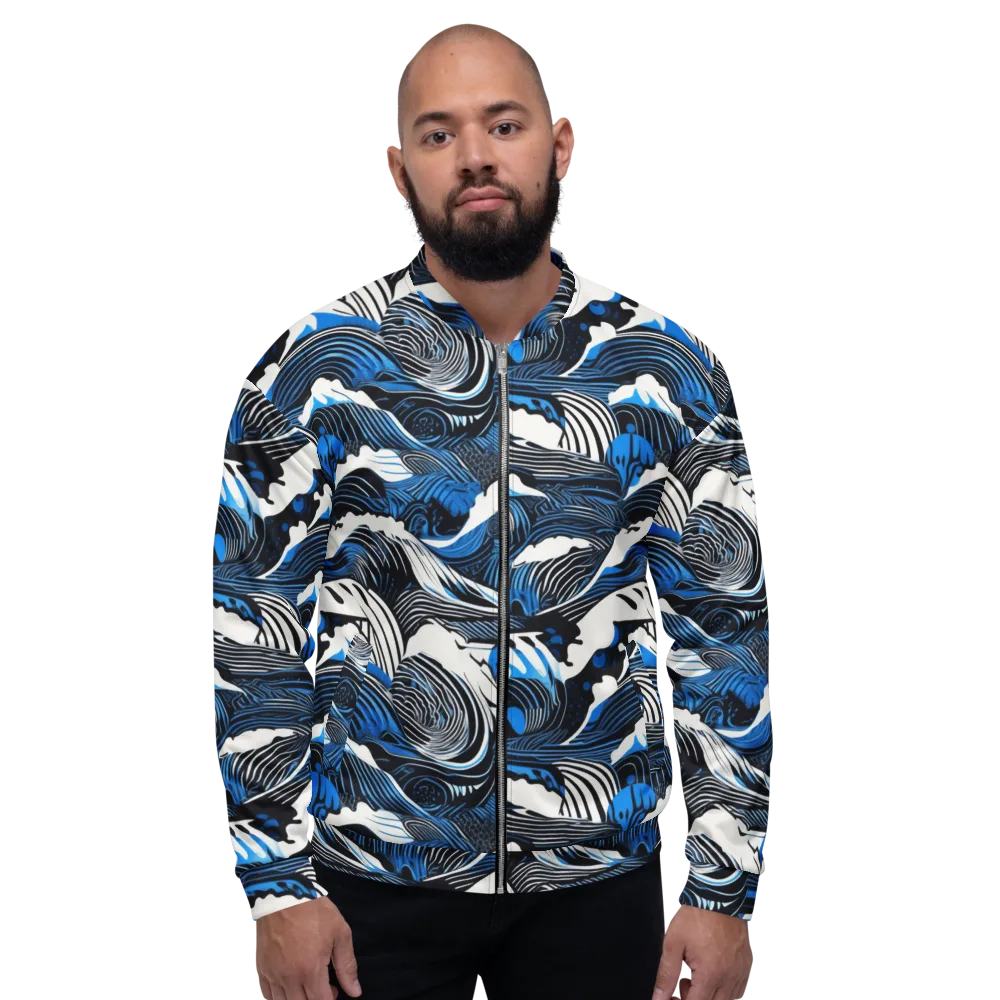 Cobalt Undertow on Bomber Jacket — Front