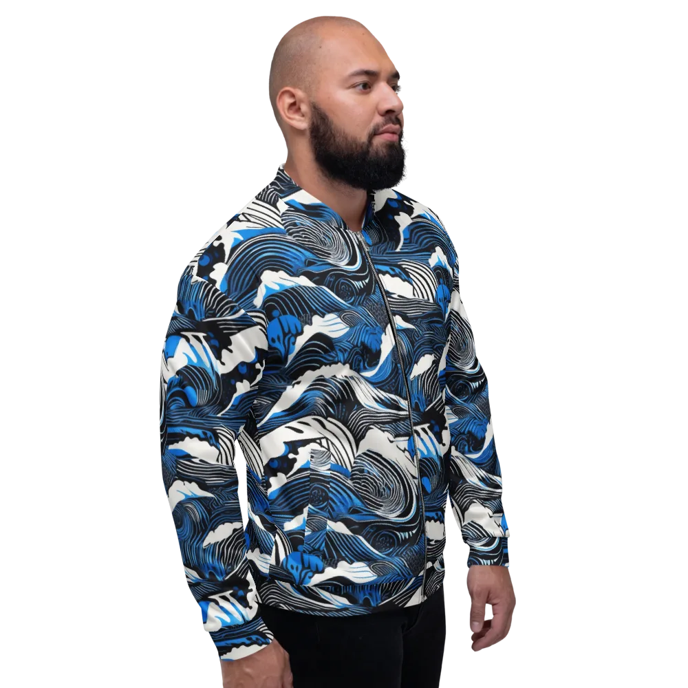 Cobalt Undertow on Bomber Jacket — Right