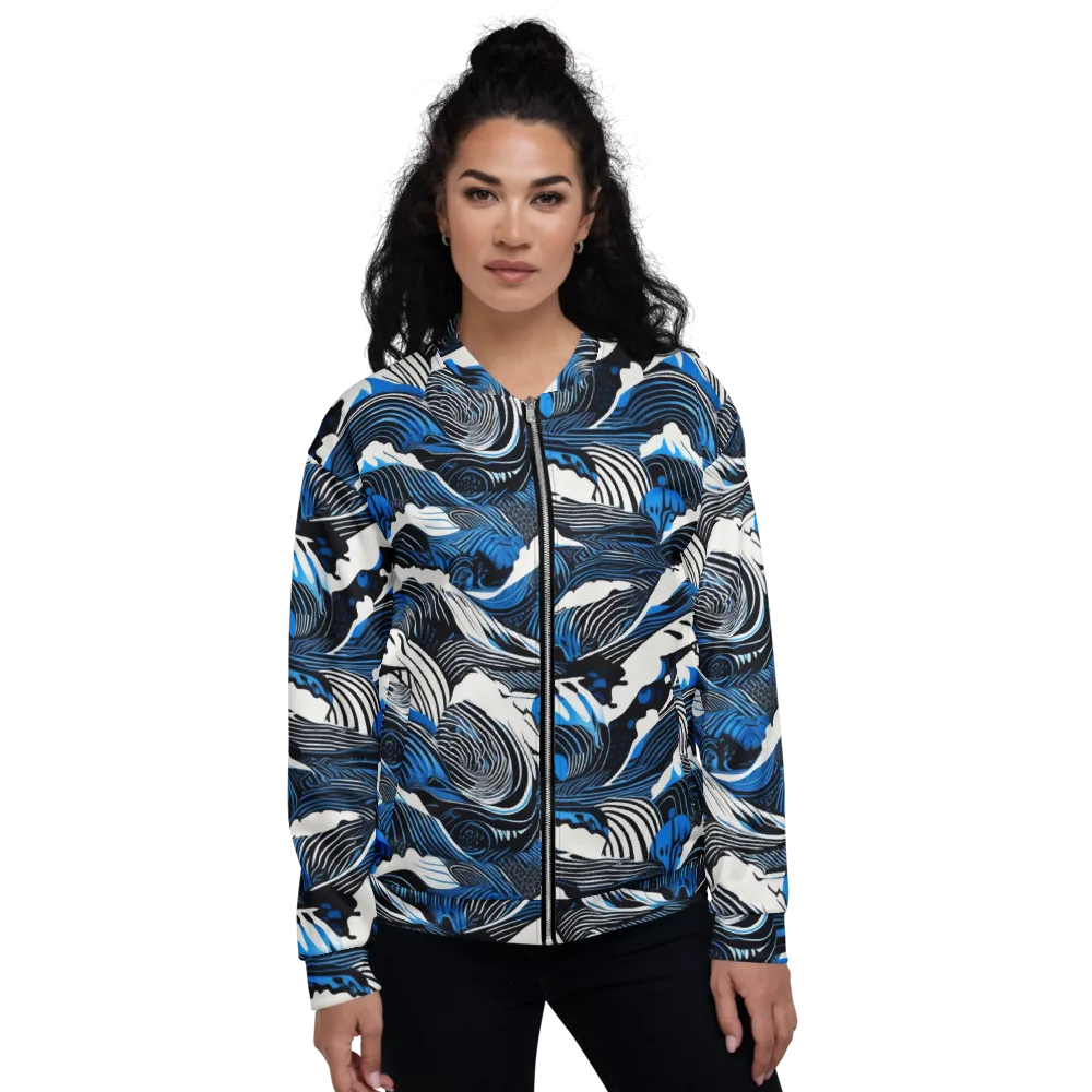 Cobalt Undertow on Bomber Jacket — Front