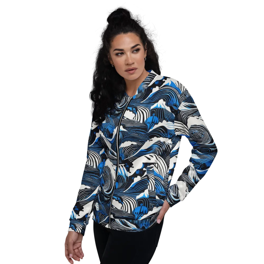Cobalt Undertow on Bomber Jacket — Left