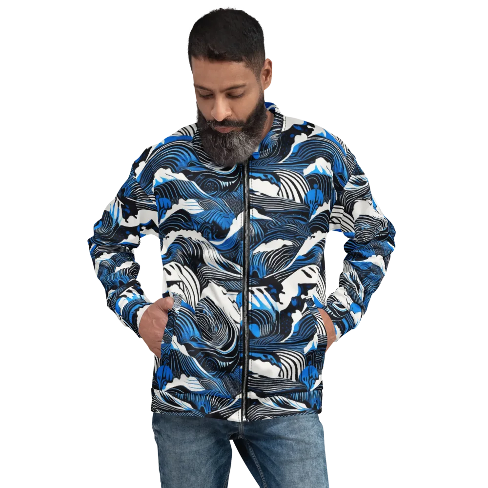 Cobalt Undertow on Bomber Jacket — Front