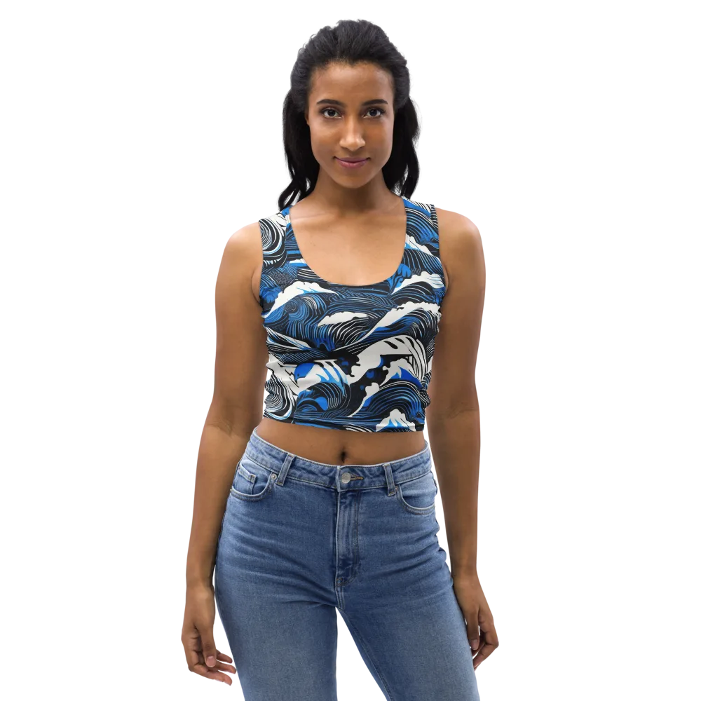 Cobalt Undertow on Crop Top — Front
