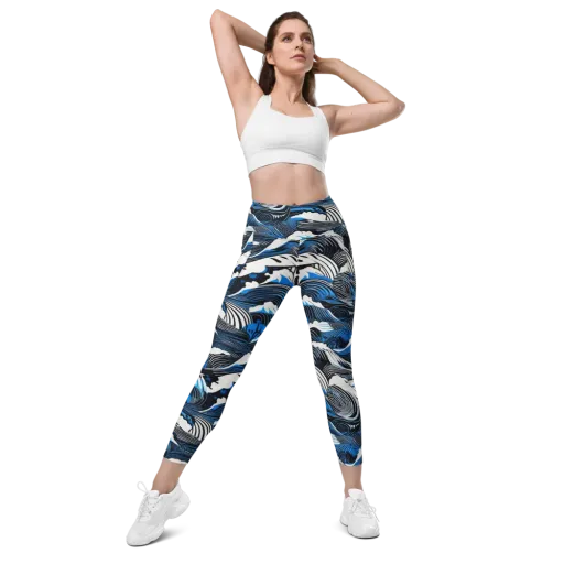 Cobalt Undertow on a Leggings with Pockets