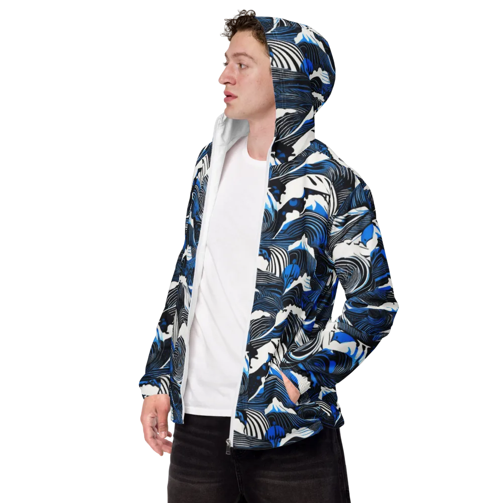Cobalt Undertow on Men's Windbreaker — Left Front