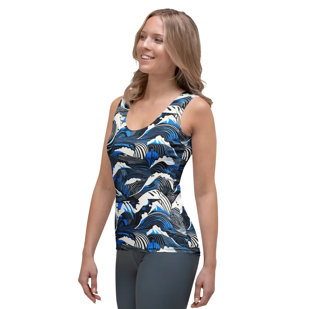 Cobalt Undertow on Women's Tank Top — Left Front