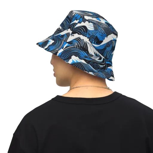 Cobalt Undertow on a Reversible Bucket Hat