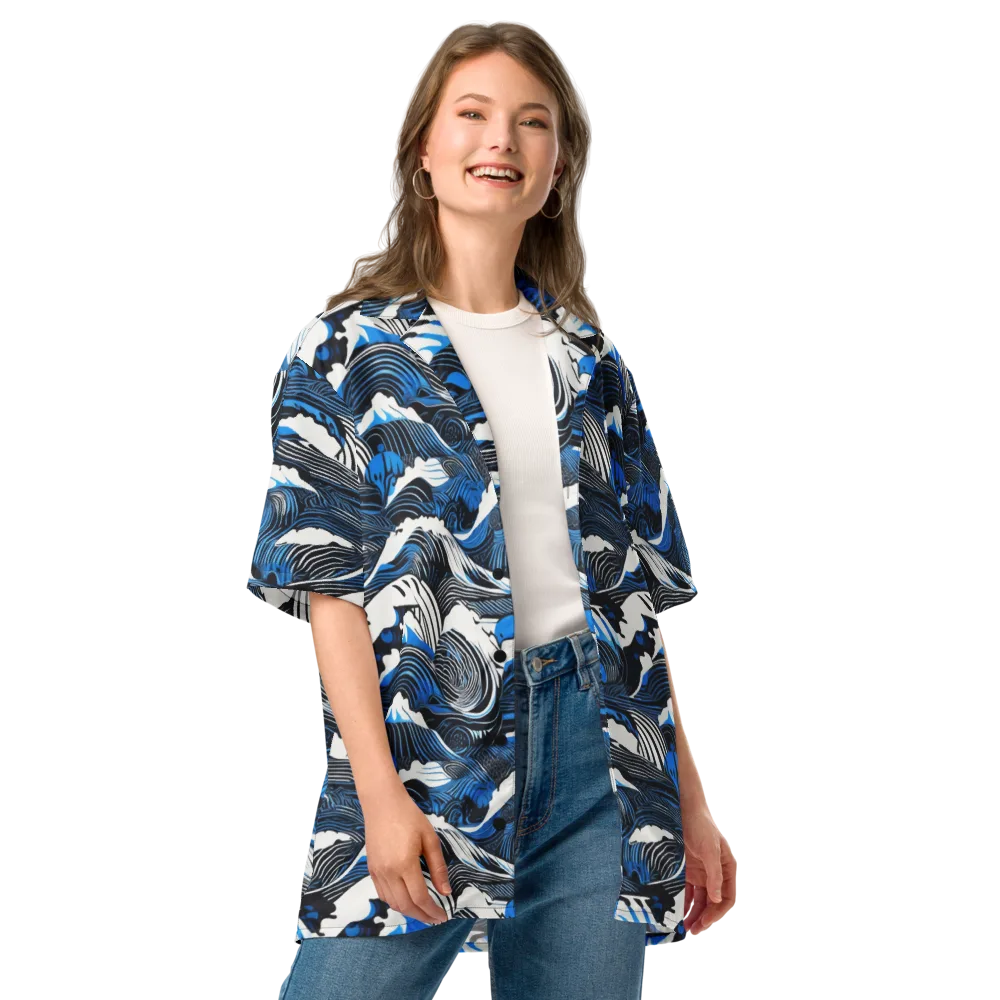 Cobalt Undertow on Button Shirt — Front