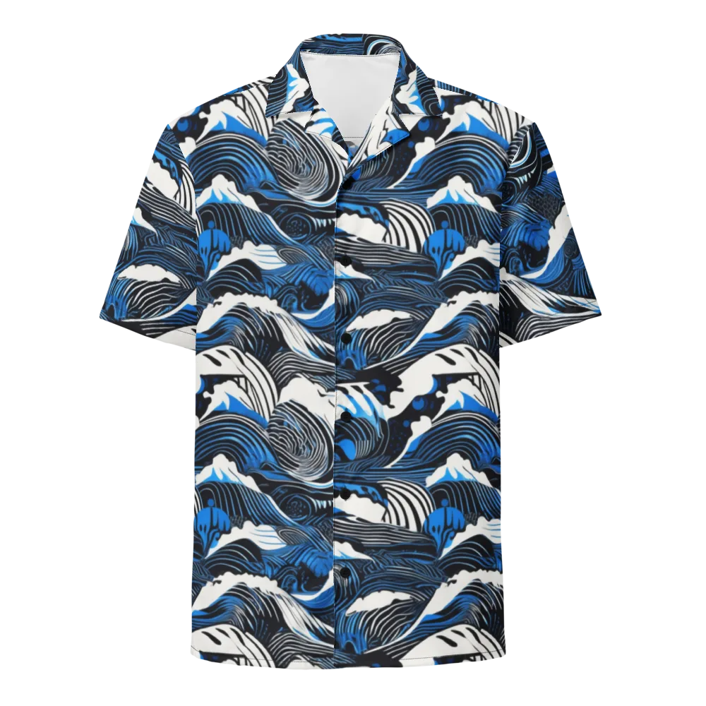 Cobalt Undertow on Button Shirt — Front