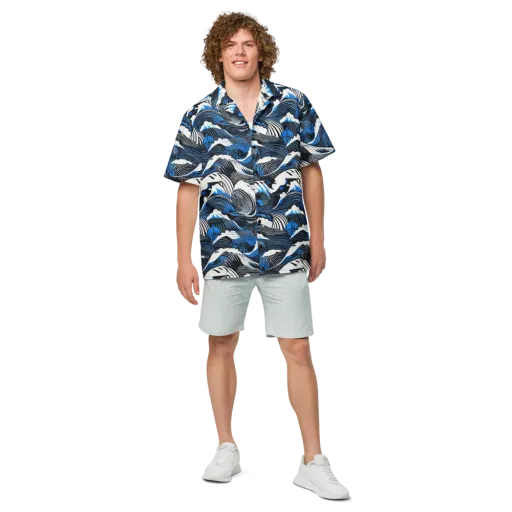 Cobalt Undertow on a Button Shirt