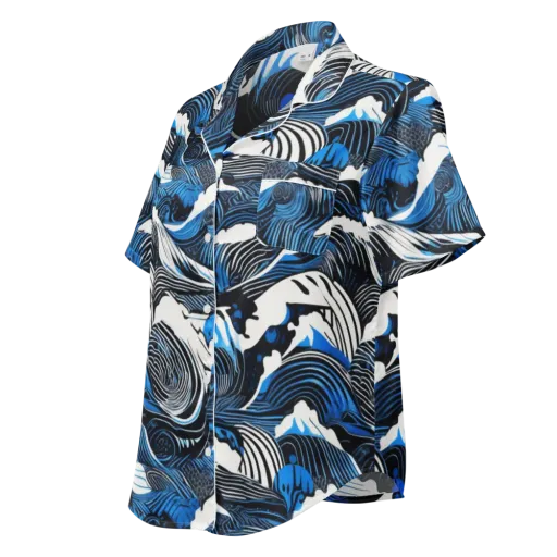 Cobalt Undertow on a Women's Short Sleeve Pajama Top