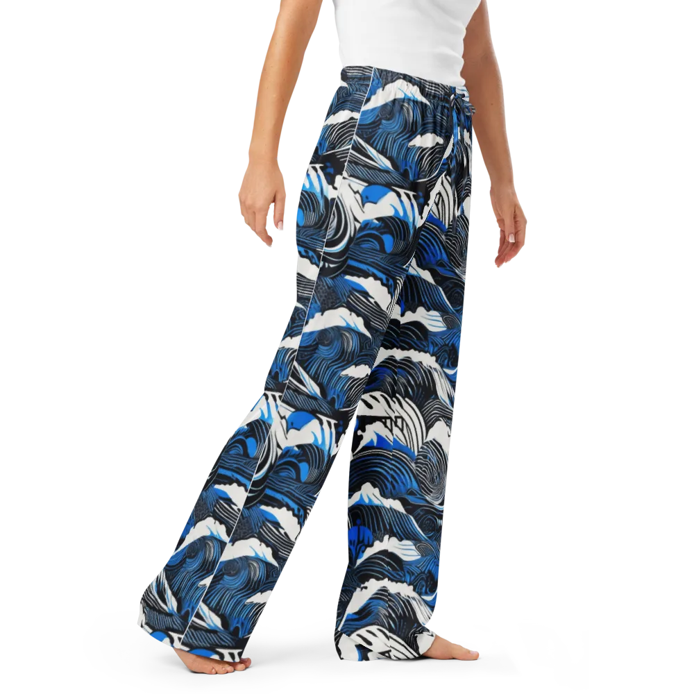 Cobalt Undertow on Women's Pajama Pants — Right Front