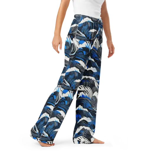 Cobalt Undertow on a Women's Pajama Pants