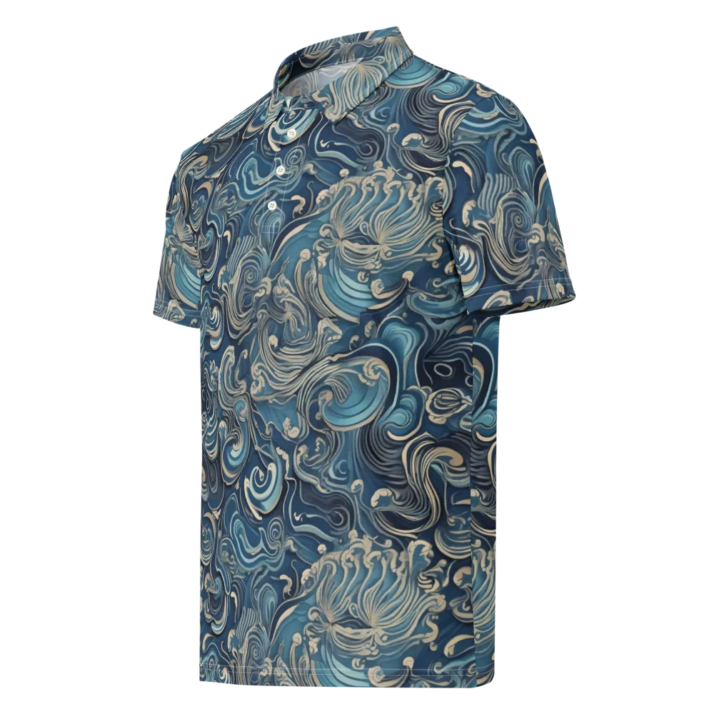 Tidal Arabesque on Men's Slim Fit Polo Shirt — Left Front
