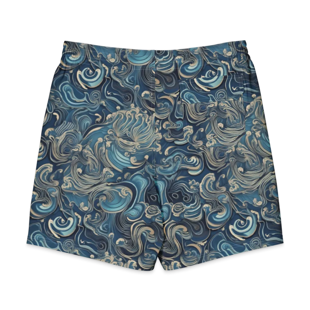 Tidal Arabesque on Men's Board Shorts — Back