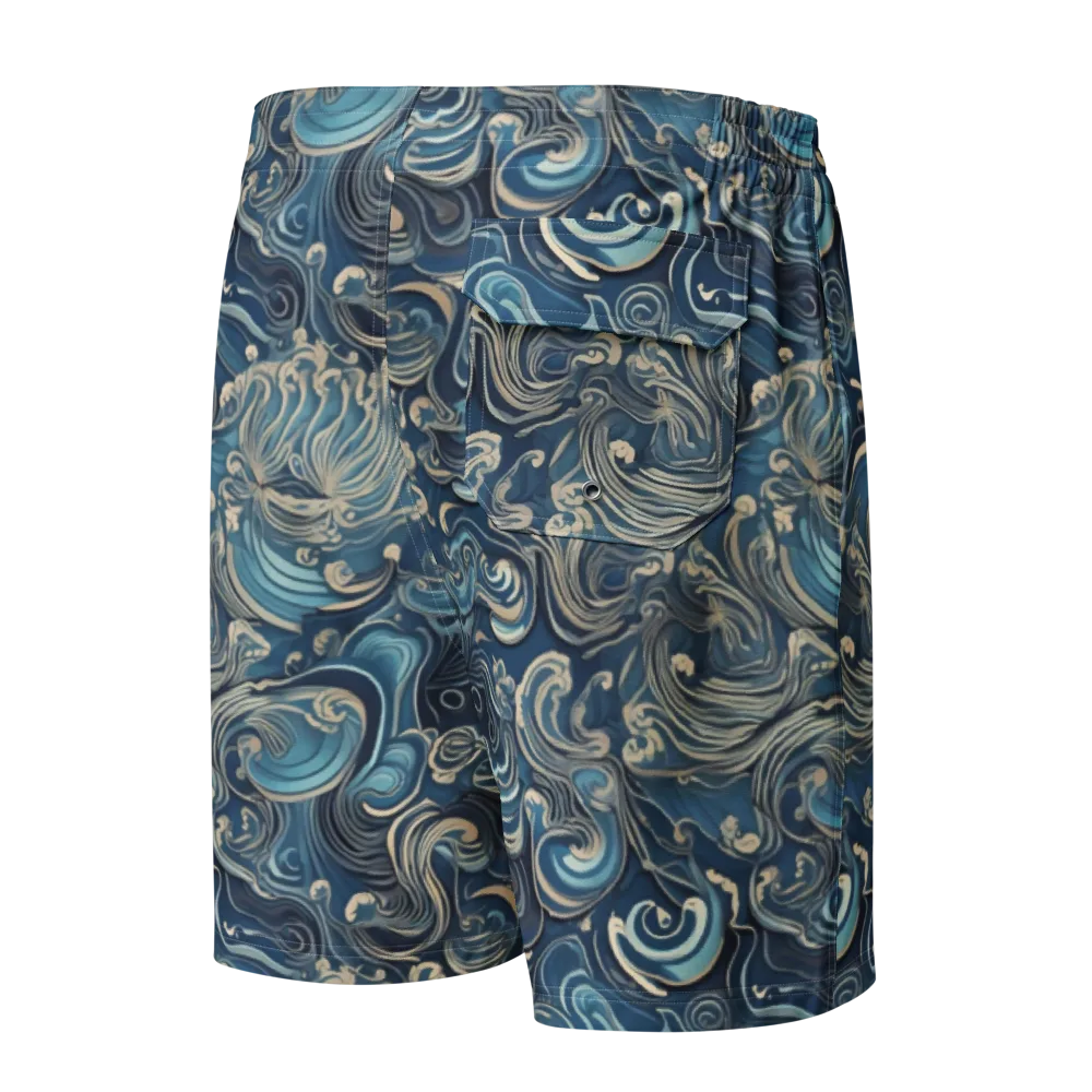 Tidal Arabesque on Men's Board Shorts — Back