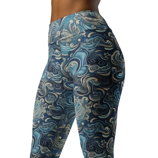 Tidal Arabesque on a Yoga Leggings