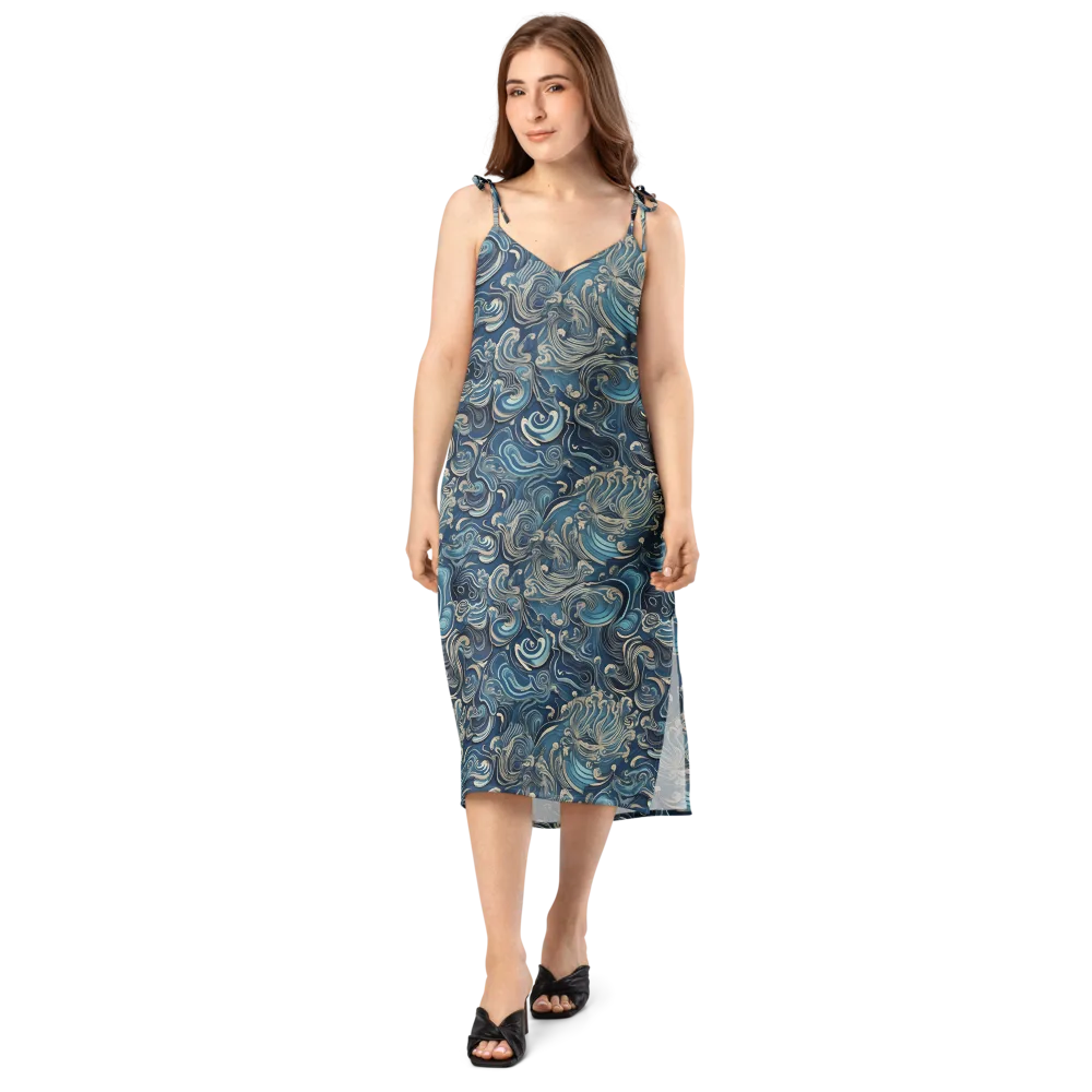 Tidal Arabesque on Slip Dress — Front