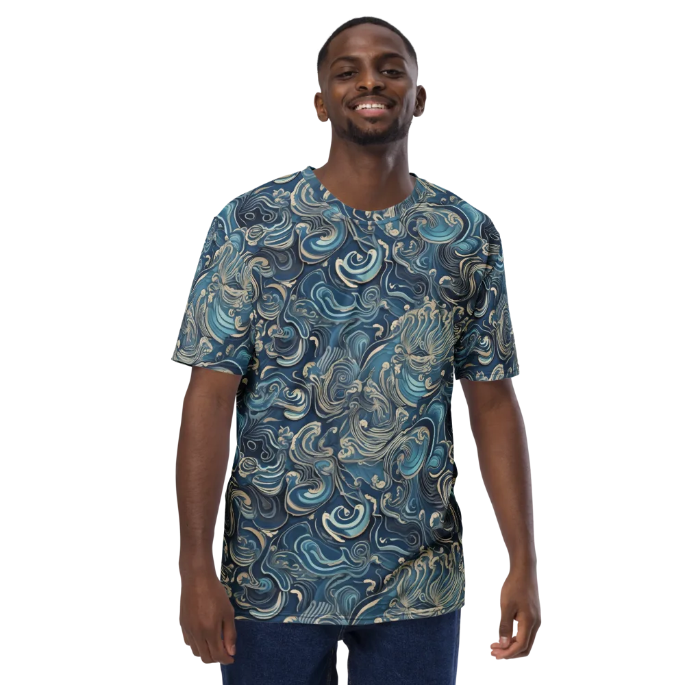 Tidal Arabesque on Men's Crew Neck T-Shirt — Front