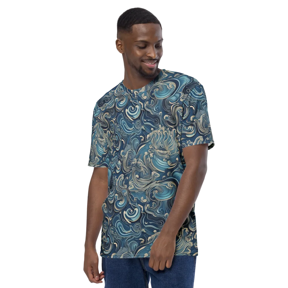 Tidal Arabesque on Men's Crew Neck T-Shirt — Left