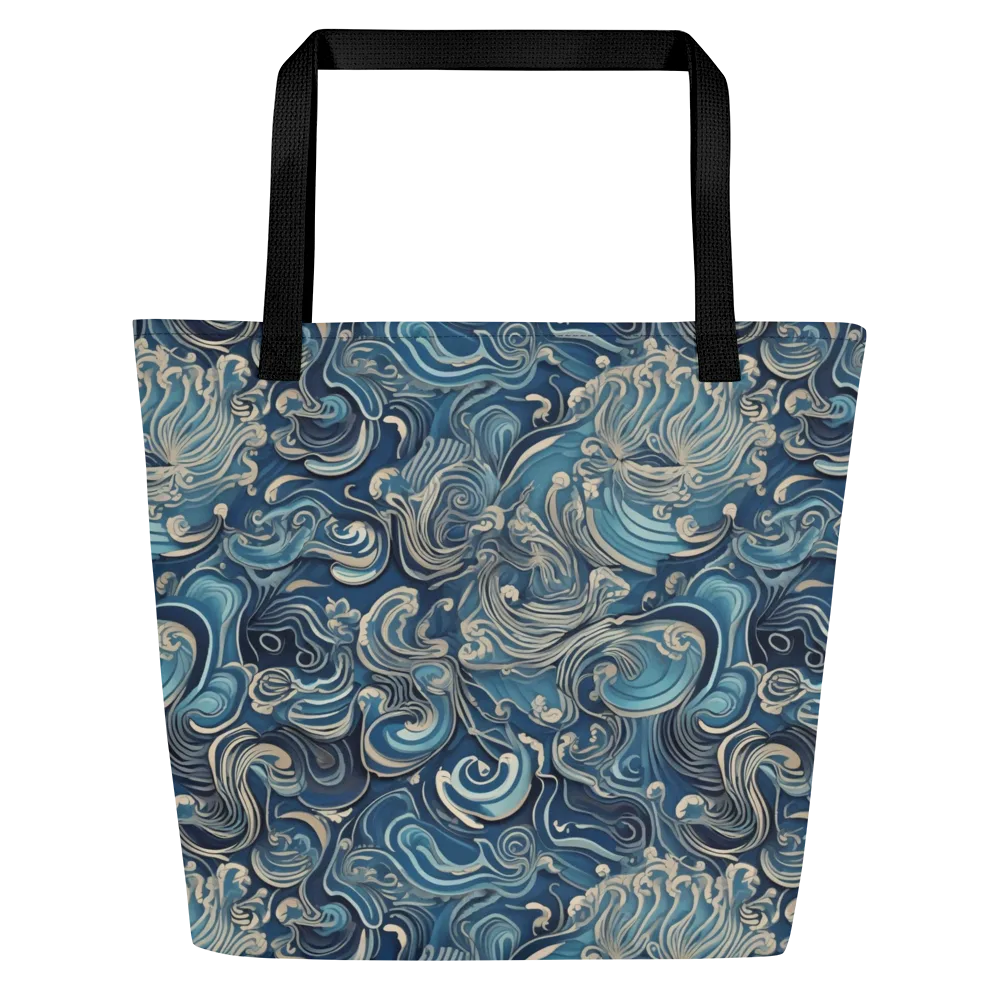Tidal Arabesque on Large Tote Bag W/ Pocket — Front