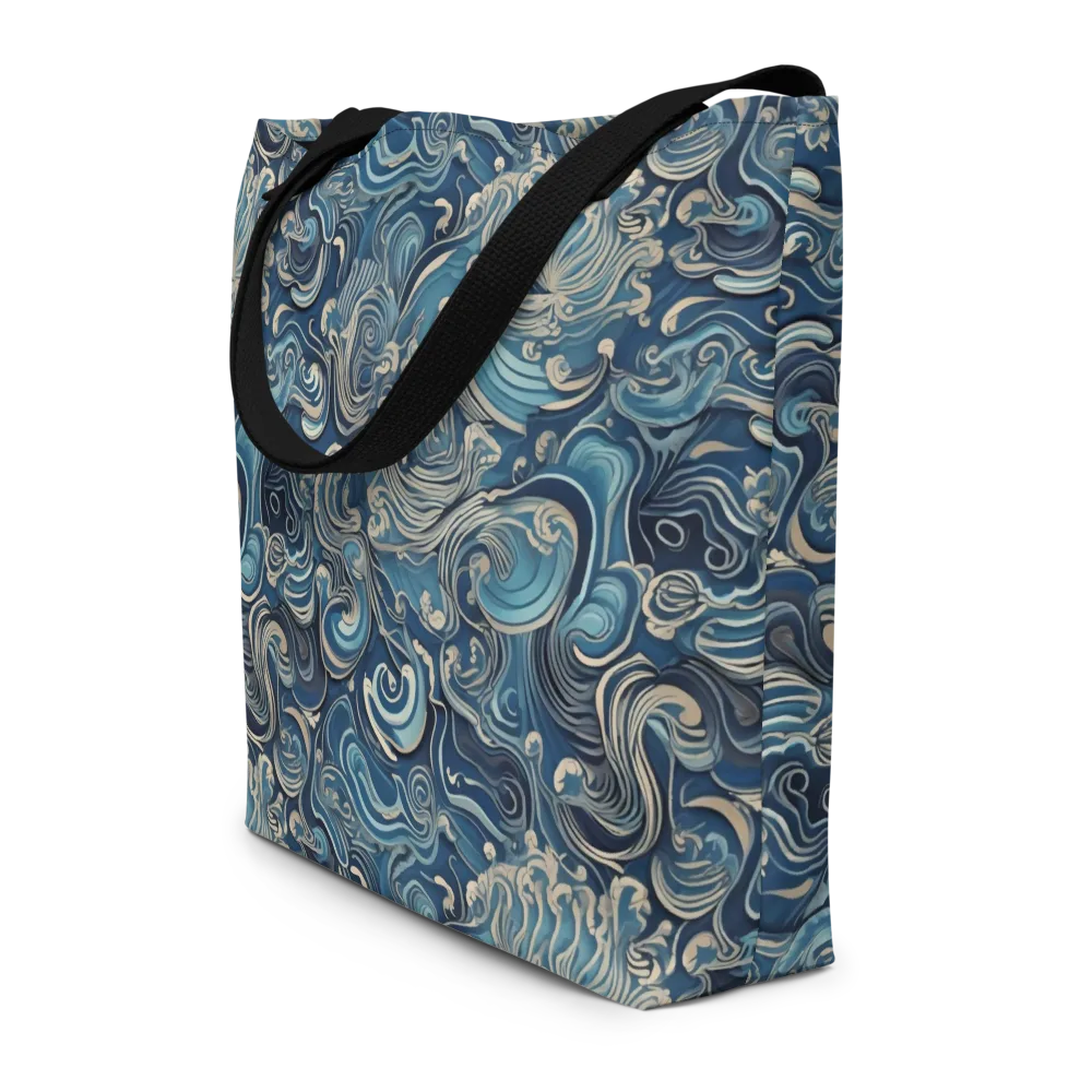 Tidal Arabesque on Large Tote Bag W/ Pocket — Front