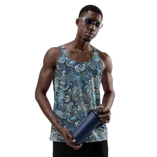 Tidal Arabesque on a Men's Tank Top