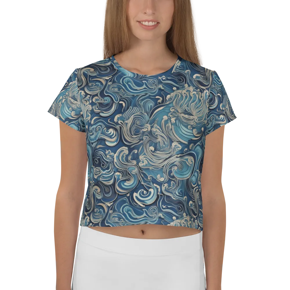 Tidal Arabesque on Crop Tee — Front