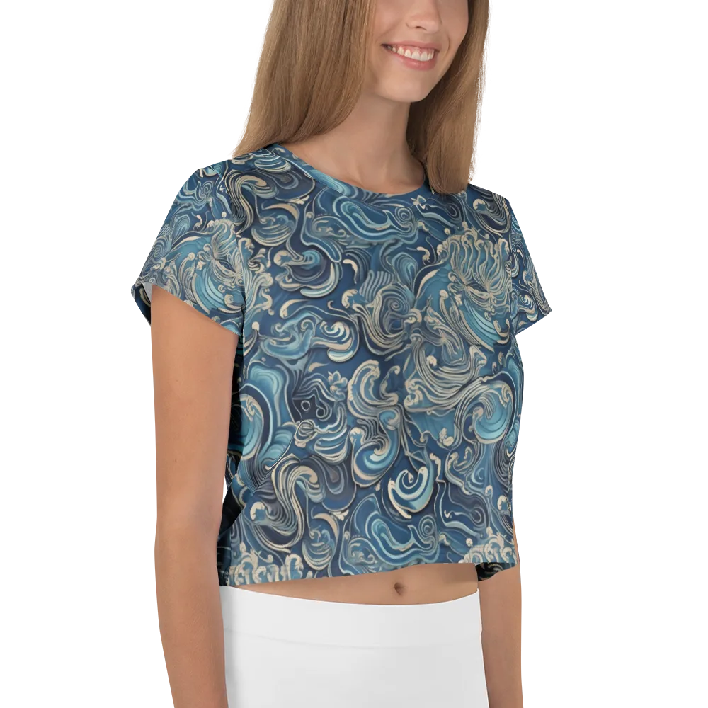 Tidal Arabesque on Crop Tee — Right
