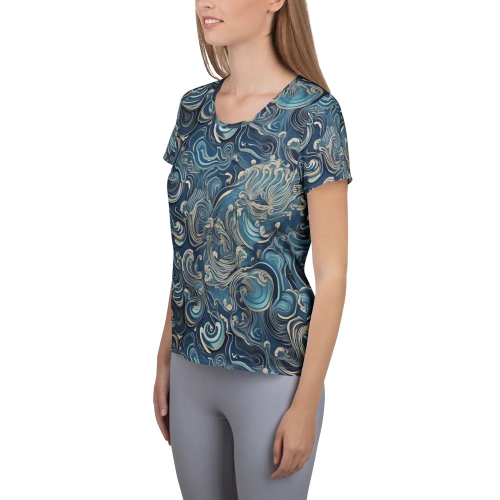 Tidal Arabesque on Women's Athletic T-Shirt — Left