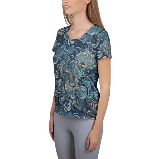 Tidal Arabesque on a Women's Athletic T-Shirt