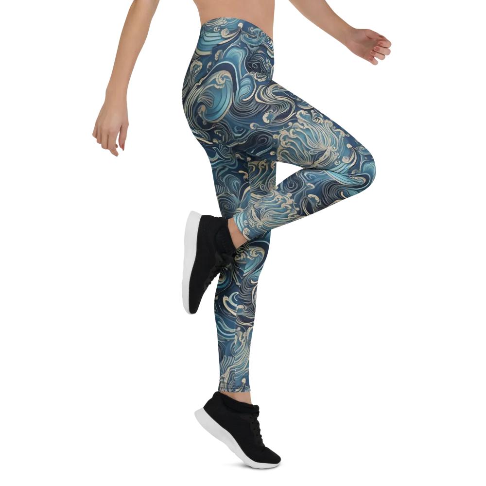 Tidal Arabesque on Leggings — Right