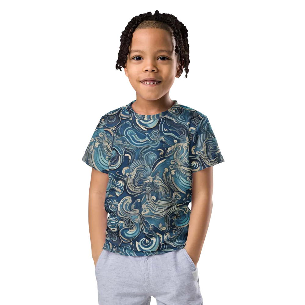 Tidal Arabesque on Kids Crew Neck T-Shirt — Front