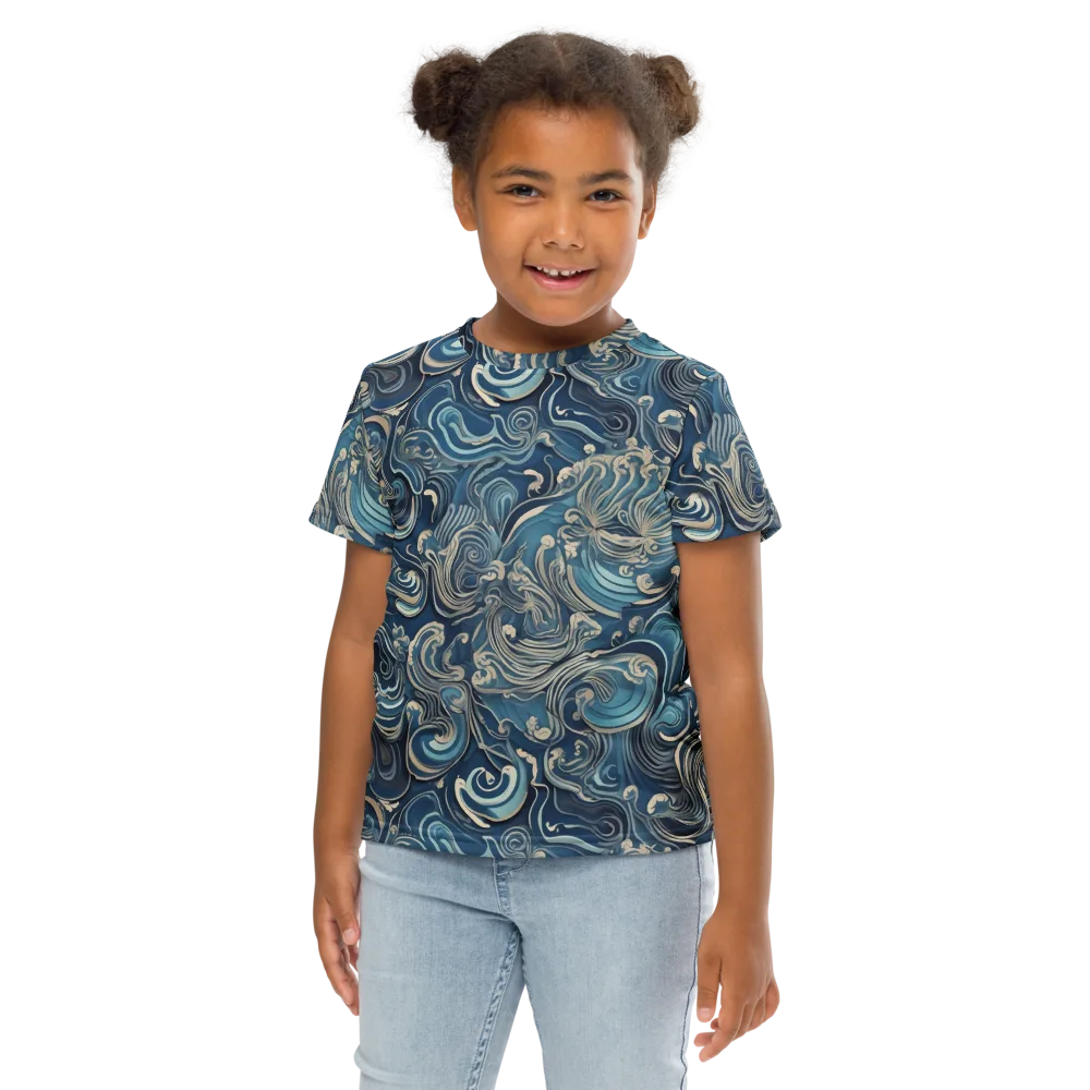 Tidal Arabesque on Kids Crew Neck T-Shirt — Front