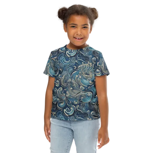 Tidal Arabesque on a Kids Crew Neck T-Shirt