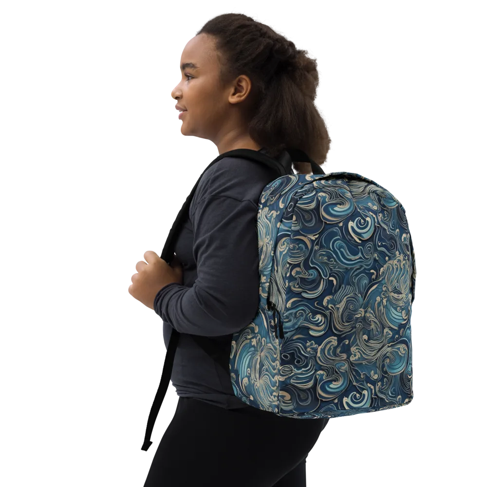 Tidal Arabesque on Minimalist Backpack — Right Front