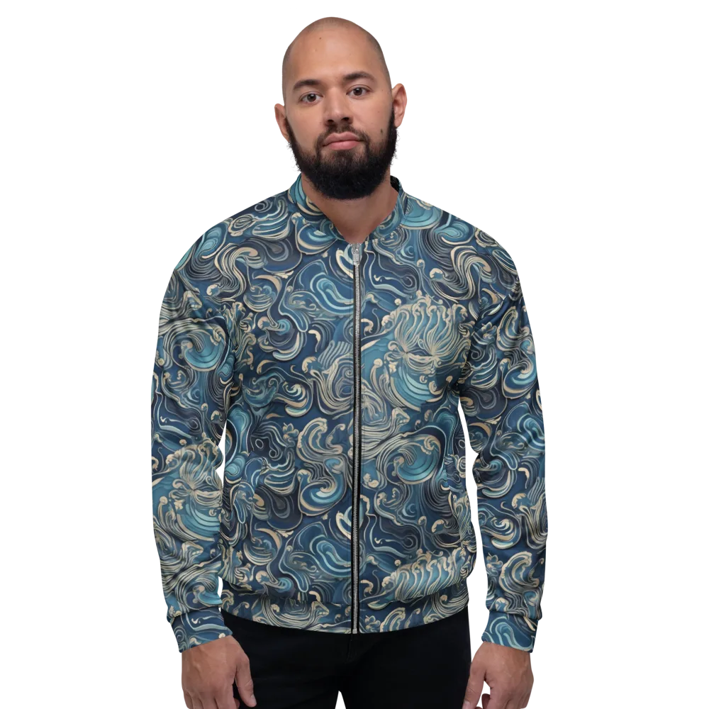 Tidal Arabesque on Bomber Jacket — Front