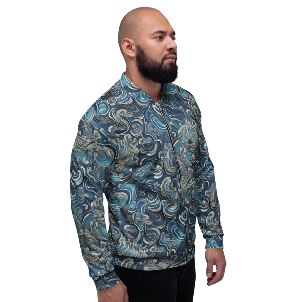Tidal Arabesque on Bomber Jacket — Right