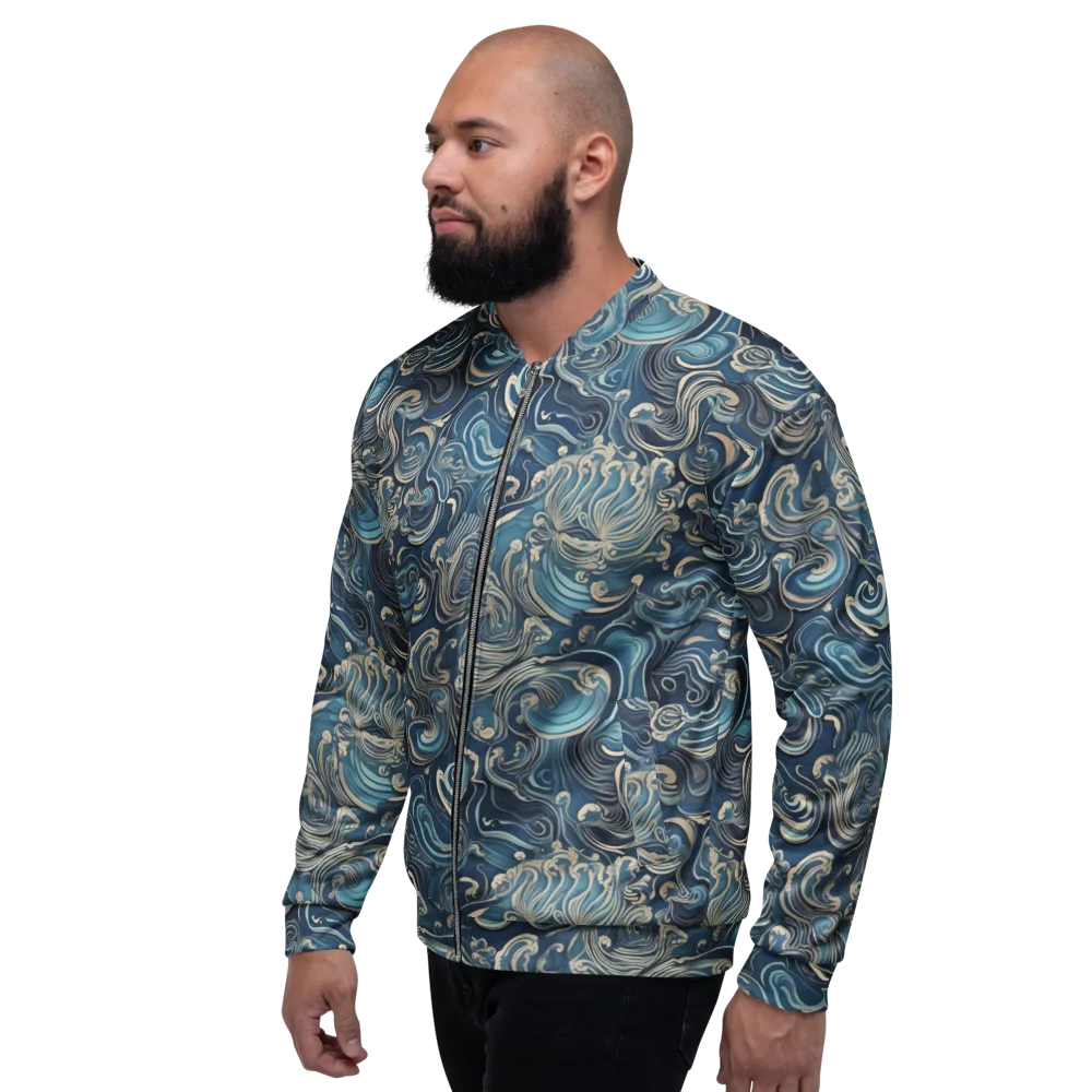 Tidal Arabesque on Bomber Jacket — Left