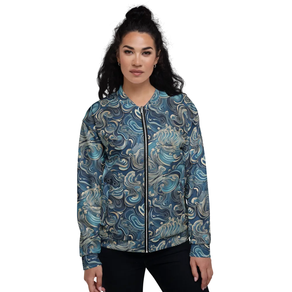 Tidal Arabesque on Bomber Jacket — Front